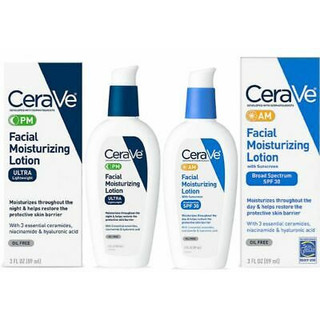 Set lotion dưỡng da ban ngày và ban đêm cerave am/pm facial moisturizing - 89ml
