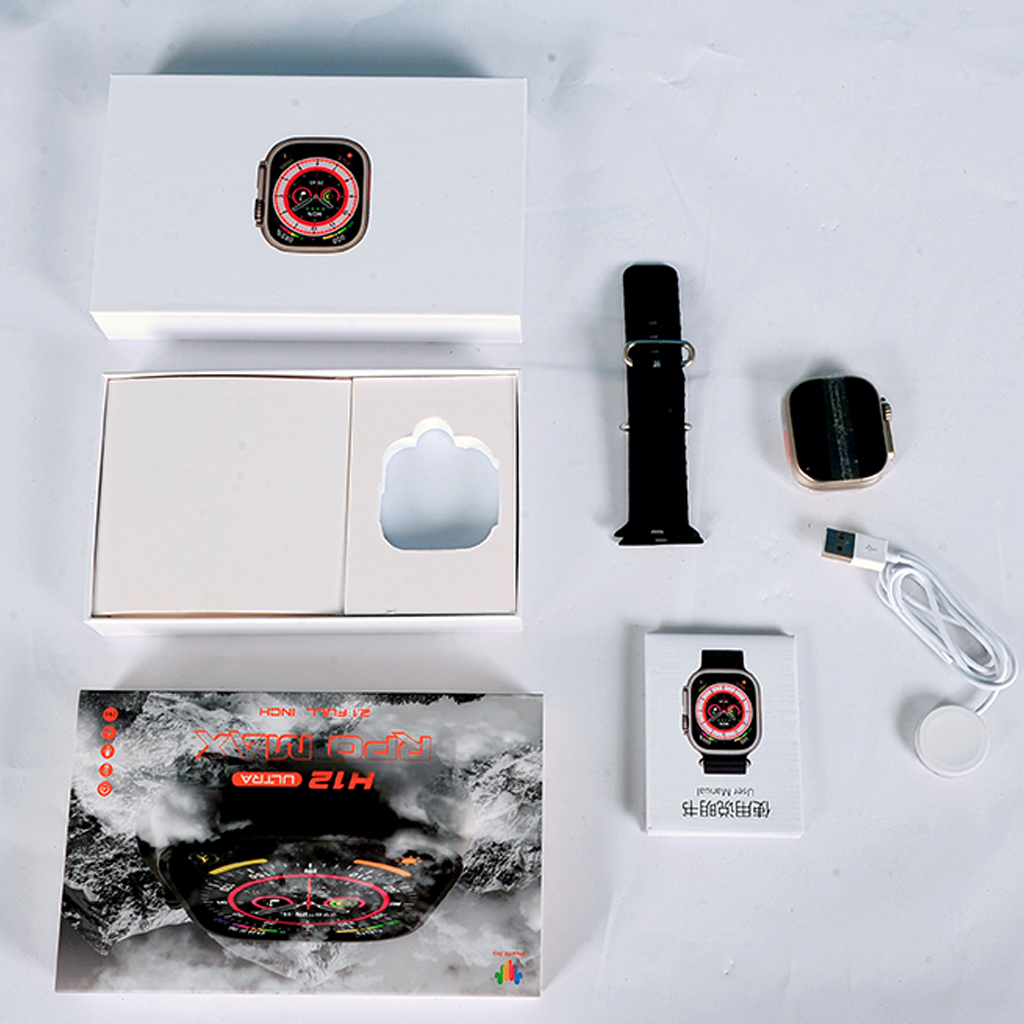 🌟Đồng Hồ Thông Minh H12 Ultra Max 🌟| Màn Hình 2.05 inch | Nhận Full Thông Báo | Giao Diện Menu Tổ Ong🌟