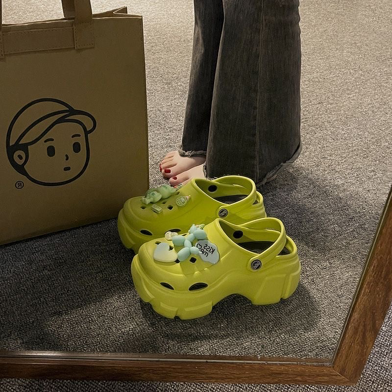 Dép cross đế cao 7cm hack dáng kèm sticker DoA340