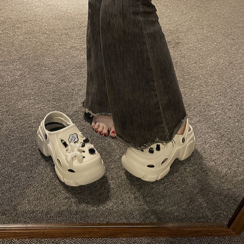 Dép cross đế cao 7cm hack dáng kèm sticker DoA340