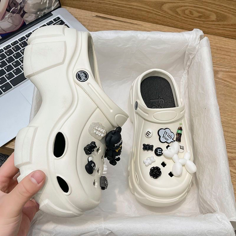 Dép cross đế cao 7cm hack dáng kèm sticker DoA340