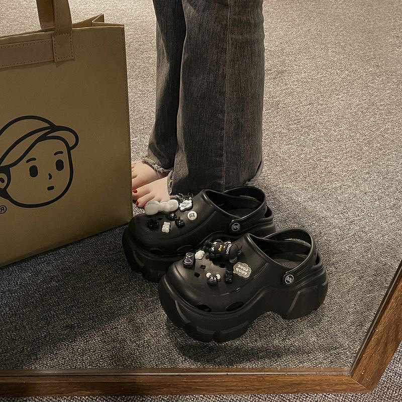 Dép cross đế cao 7cm hack dáng kèm sticker DoA340