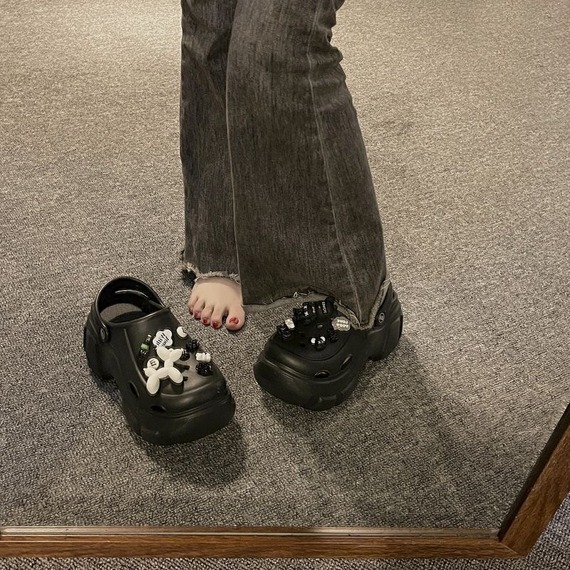 Dép cross đế cao 7cm hack dáng kèm sticker DoA340