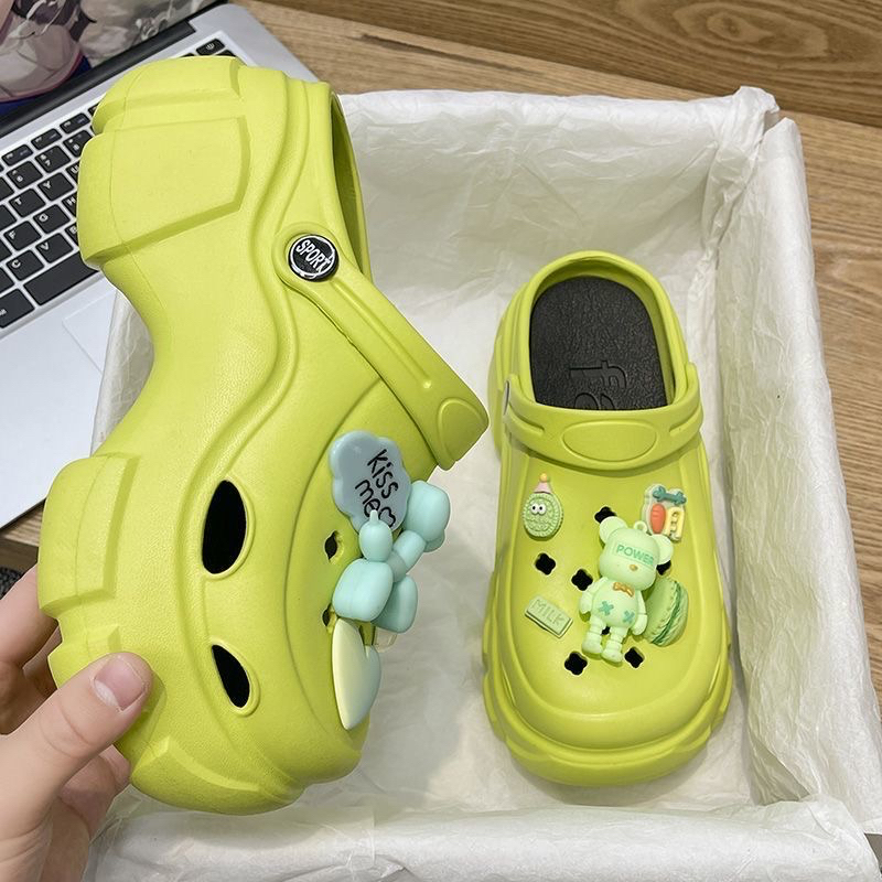 Dép cross đế cao 7cm hack dáng kèm sticker DoA340