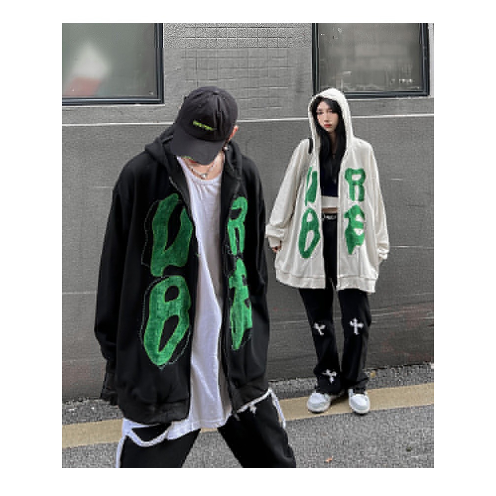 Áo khoác hoodie zip nam nữ chất nỉ bông hai lớp in chữ AD màu sắc