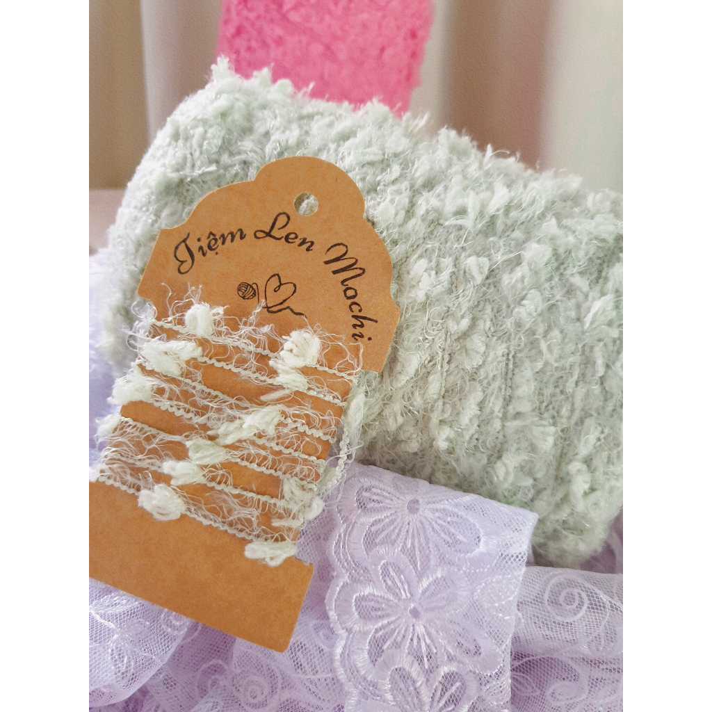 Len kiểu chùm màu pastel kiểu dáng lạ mắt mix len thiết kế móc áo túi