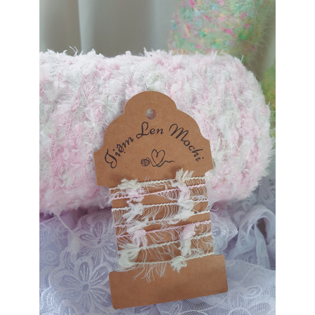 Len kiểu chùm màu pastel kiểu dáng lạ mắt mix len thiết kế móc áo túi