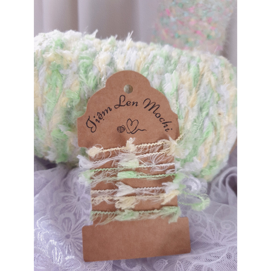 Len kiểu chùm màu pastel kiểu dáng lạ mắt mix len thiết kế móc áo túi