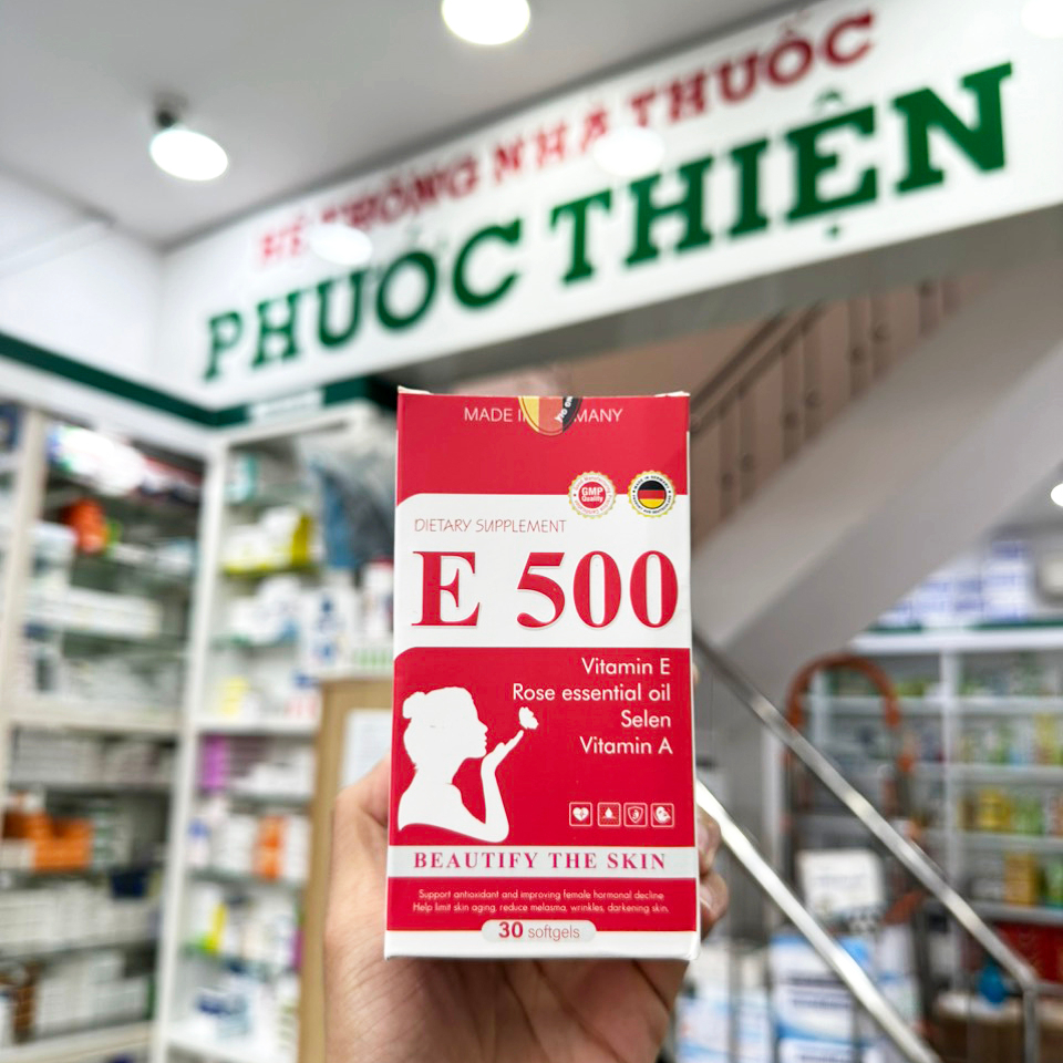 Vitamin e đỏ 500mg, glutathione E 500 đỏ nhập khẩu chính hãng Đức - đẹp da, chống lão hóa, tăng cường nội tiết tố nữ
