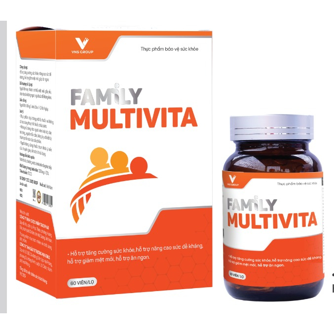 Vitamin tổng hợp Family Multivita VNS Group bổ sung vitamin và khoáng chất lọ 60 viên