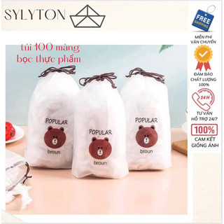 Màng bọc thực phẩm gấu co dãn siêu rai OHISIL, túi bọc thực phẩm có chun hình gấu