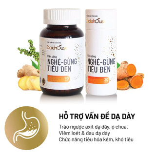 Nghệ Gừng Tiêu Đen Dalahouse - Viên rau thảo mộc hỗ trợ dạ dày