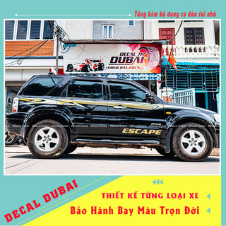 Tem Decal Dán Trang Trí Xe Ford Escape Đen - Thiết kế đổi màu, đổi mẫu trên từng xe - Decal 3 lớp dày dặn, hàng cao cấp