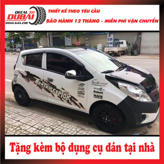 Tem Dán Xe Matiz Spark Trắng Sport ( Tem 2 sườn )