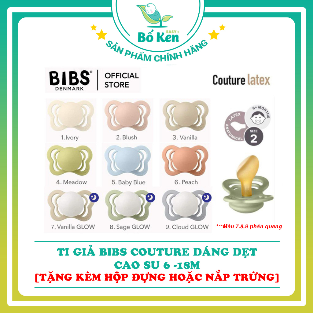 Shop Bố Ken Ti Giả/Ngậm Bibs DÁNG DẸT Cao Su Và Silicon [100% Chính Hãng, Tặng Kèm Hộp Đựng hoặc Nắp Trứng]