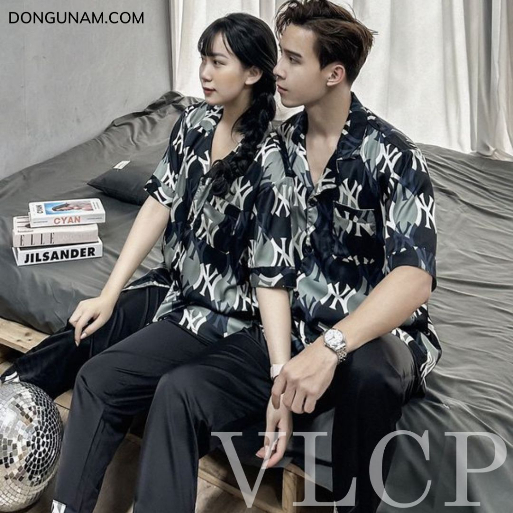 Đồ đôi Pijama nam nữ set couple Bigsize mặc tại nhà lụa cao cấp, họa tiết sang trọng, tinh tế NY31 - VLCP