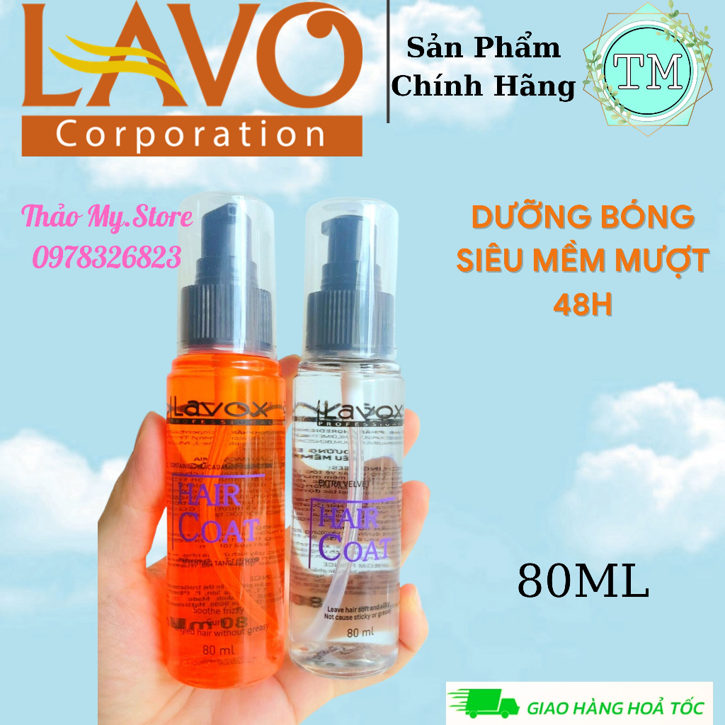Tinh Dầu Tóc Lavox Dưỡng Siêu Mềm Mượt & Chống Rối Tóc - Chai 80ML - Sản Phẩm Chính Hãng