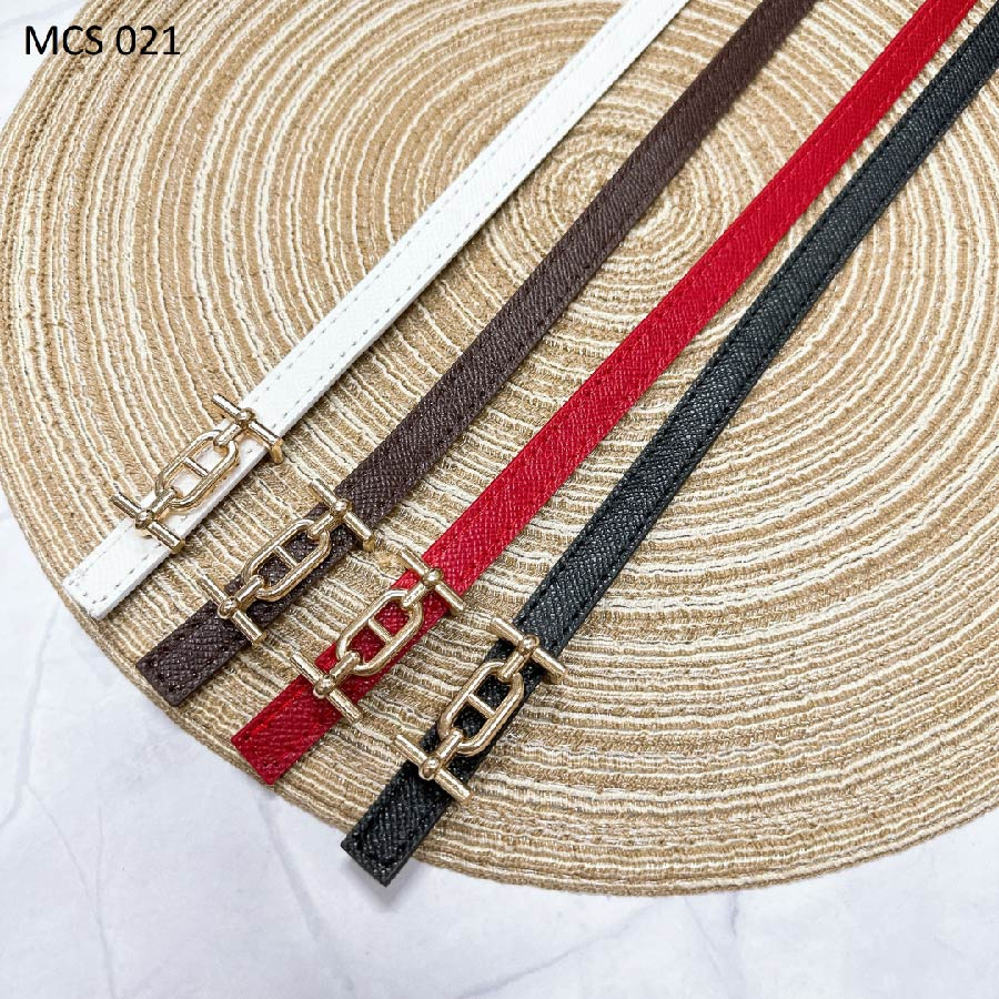 MCS021 Thắt lưng nữ bản nhỏ size 1.5 cm da nhân tạo, đẹp .Dây thắt lưng nịt quần áo nữ nhiều kiểu mặt vàng nhỏ xinh kiểu