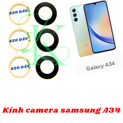 Kính camera Samsung A34 có sẵn keo dán