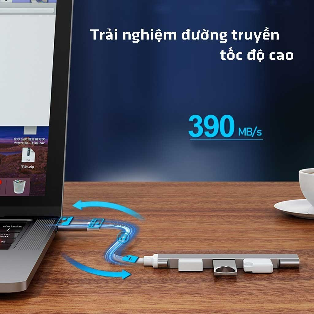 Bộ chuyển đổi TYPE-C sang USB 3.0, cáp chuyển đổi Type-c sang 4 cổng USB tốc độ cao