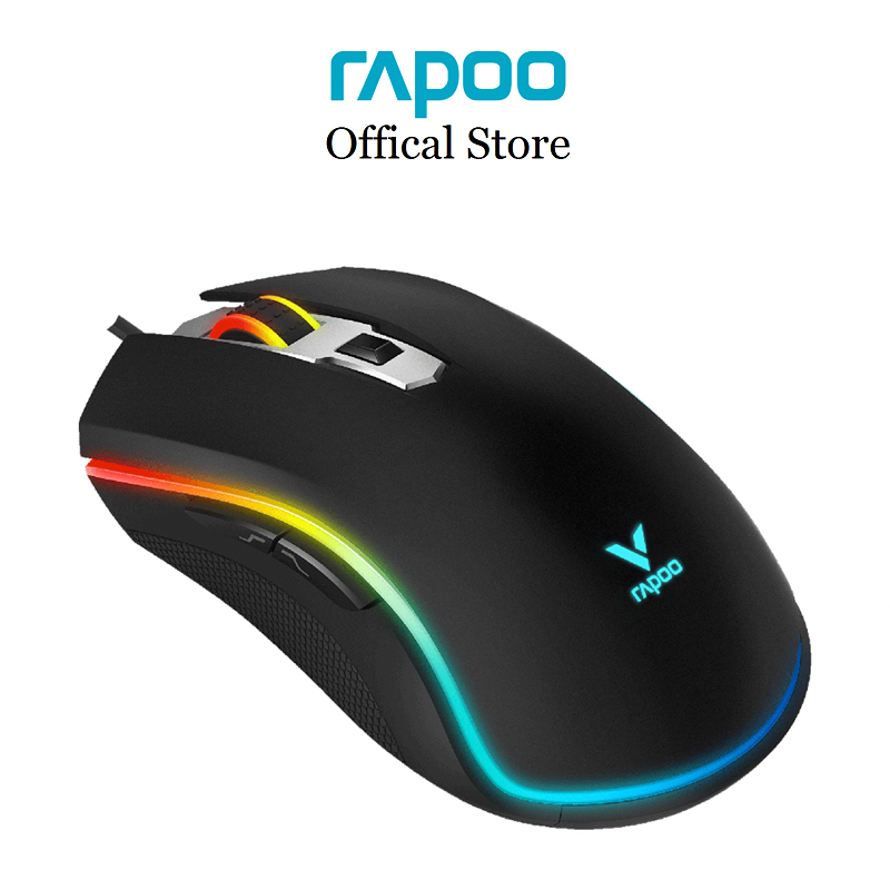 Chuột Gaming Rapoo V25S thiết kế công thái học, 6200DPI, led RGB