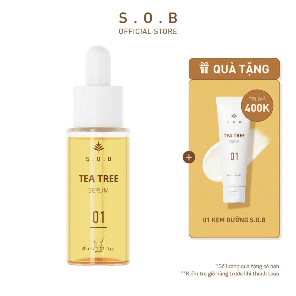 Tinh chất giảm thâm ngăn ngừa mụn phục hồi da S.O.B TEA TREE SERUM 30ml