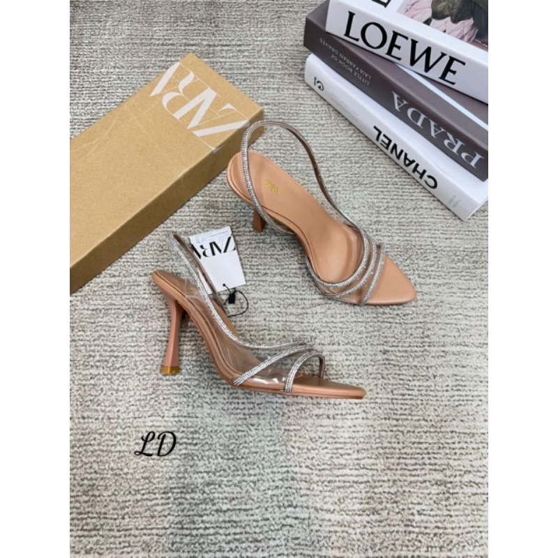 Guốc quai mica đá mũi nhọn zara 9p fullbox