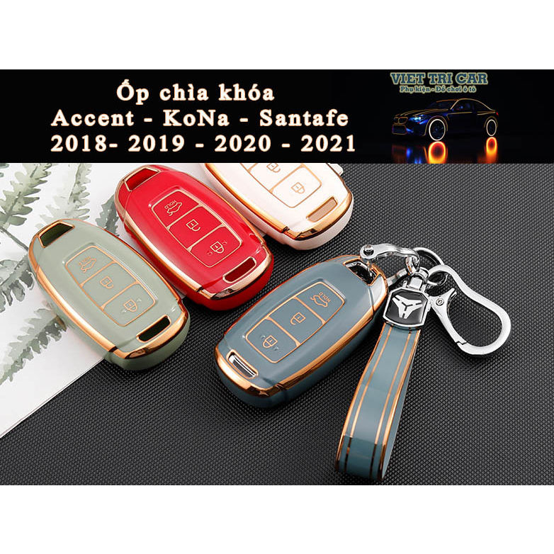 Ốp chìa khoá TPU xe Hyundai  Accent - KoNa - Santafe 2018- 2019 - 2020