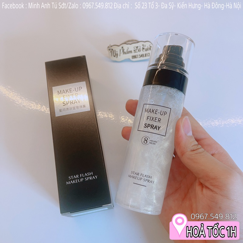 Xịt Khoáng Ngọc Trai Make Up Fixer Spray Kèm Nhũ Giúp Da Căng Bóng 100ml [Chính Hãng]