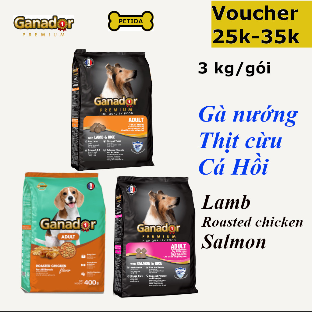 Bình Dương - Thức Ăn Cho Chó Hạt Ganador 3kg nhiều vị - Petida Shop Dog food multi-flavor