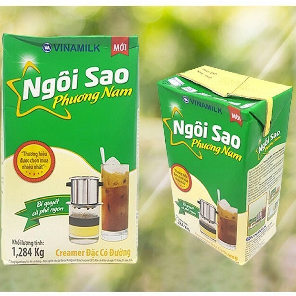 Sữa Đặc Ngôi Sao Phương Nam xanh lá, xanh dương- Hộp Giấy 1.284kg. Lon 380gr