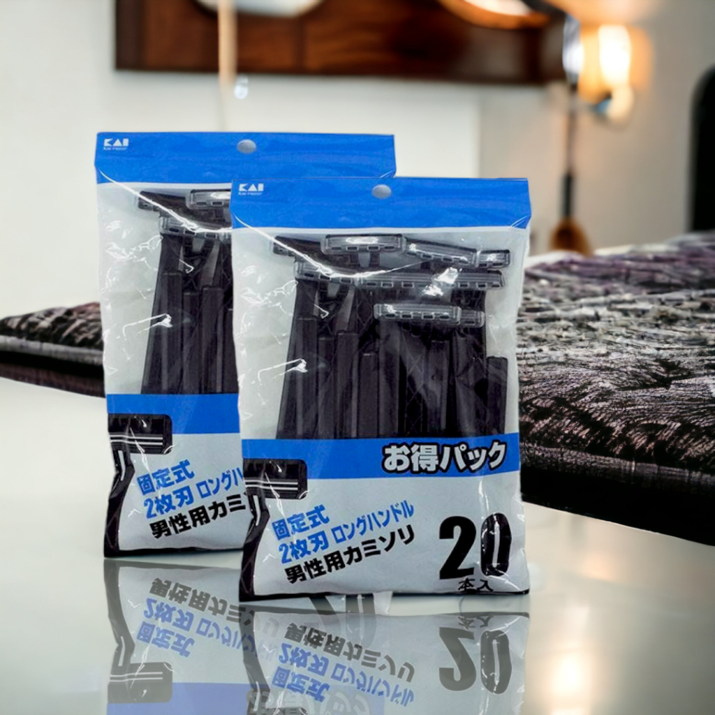 Dao Cạo Râu 2 Lưỡi Kép Kai Razor LUF-20P 0751-GA0025 Set 20 Cây