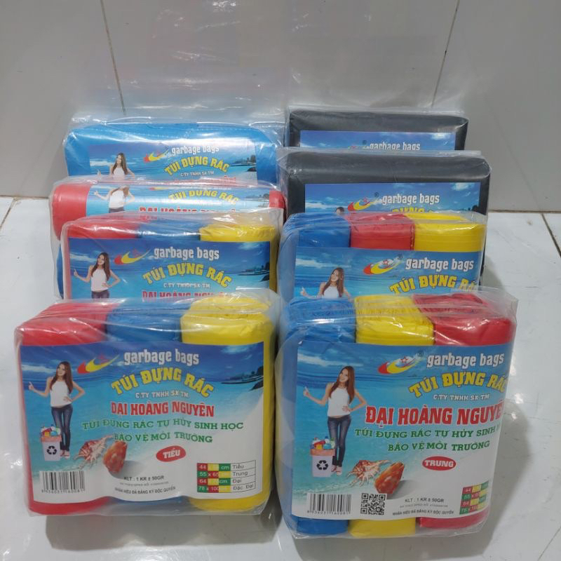 Túi đựng rác tự phân huỷ Đại Hoàng Nguyên 3 màu