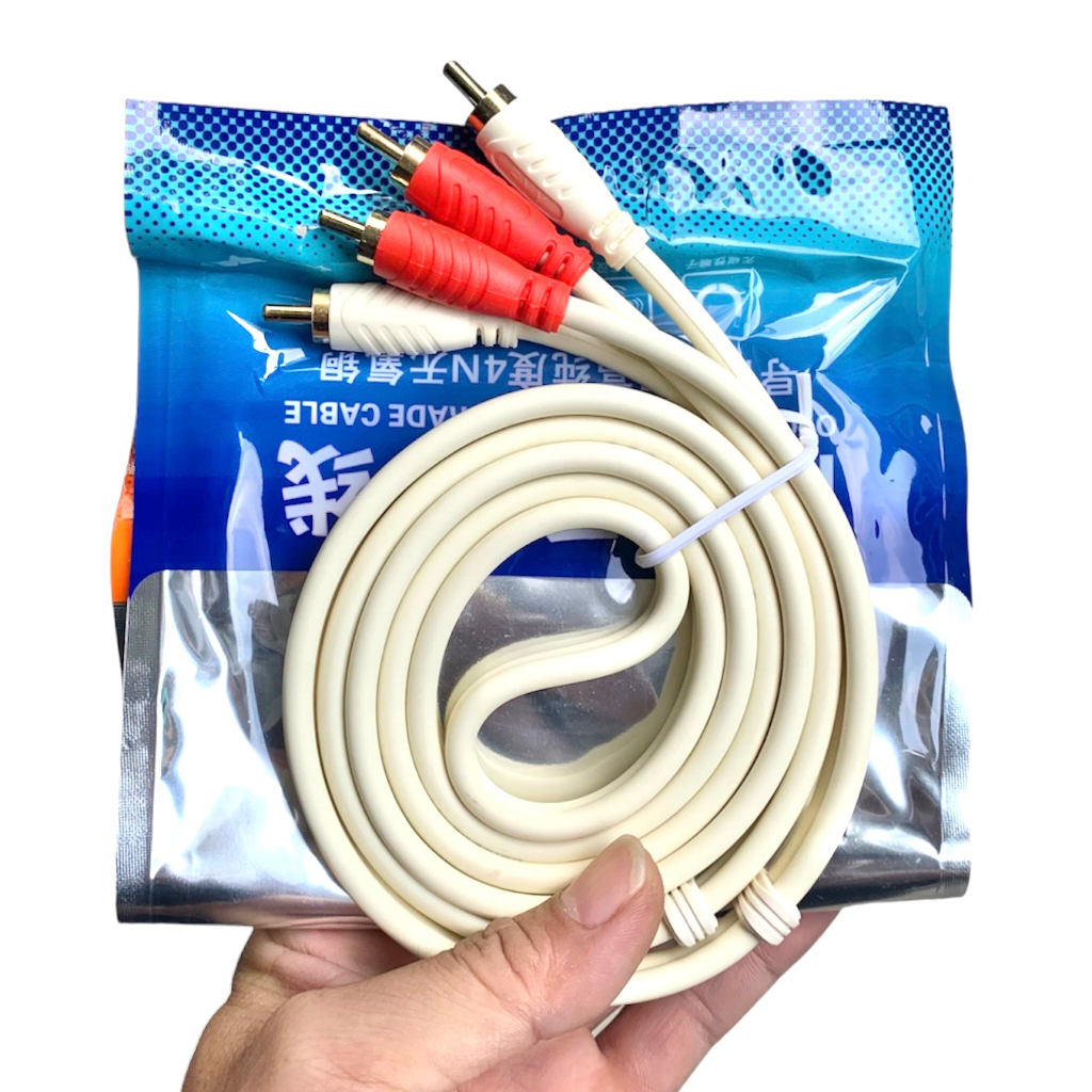 Dây tín hiệu AV/RCA Mạ Bạc dài 1.8m-3m-5m-10m | dây 4 đầu av dây av mạ đồng dây coaxial dây av loại tốt dây av cao cấp.