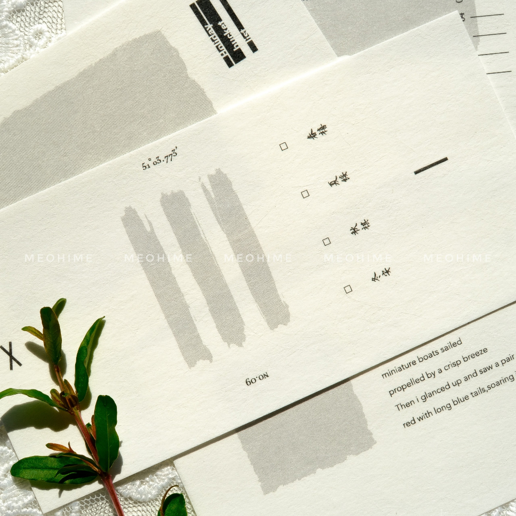 meohime 𓃠 Set 4 tờ note mỹ thuật frame II decor sổ journal