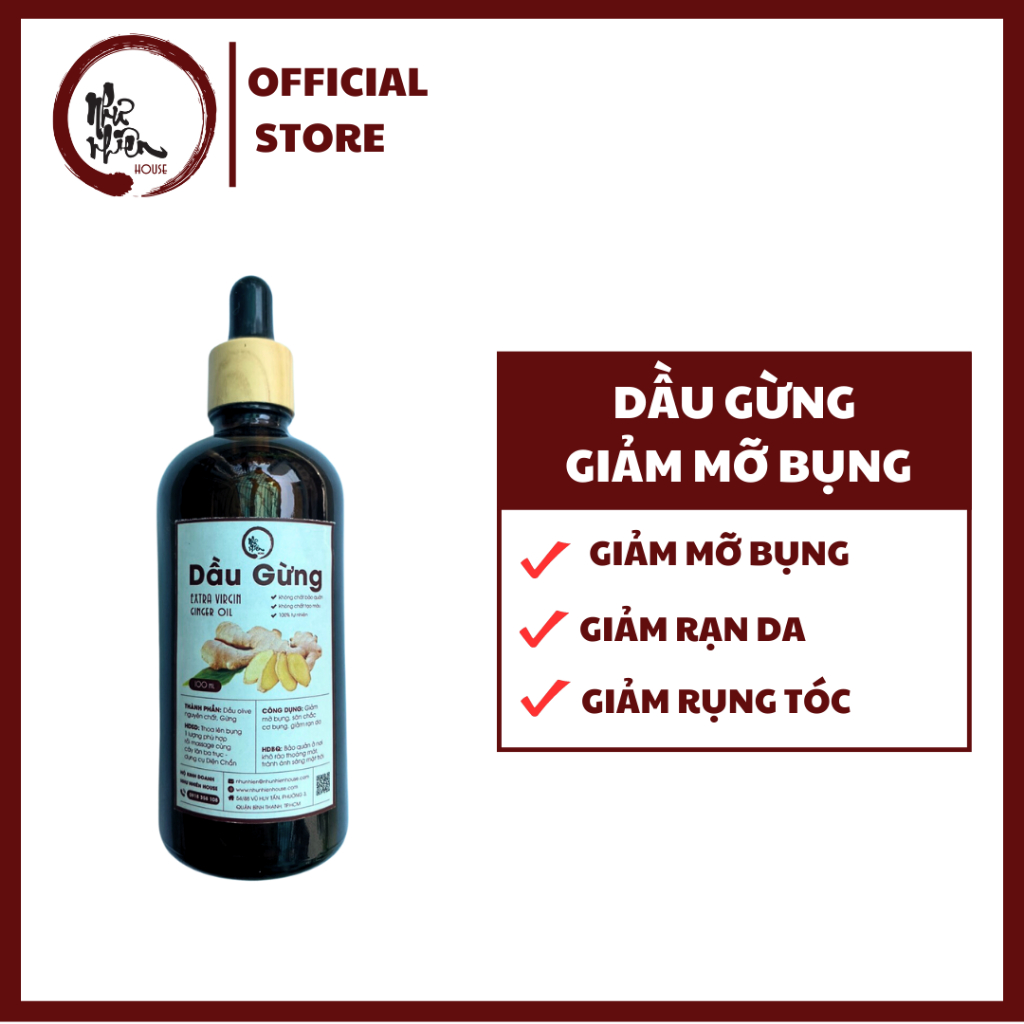 Dầu Gừng Giảm Mỡ Bụng Như Nhiên House 100ml