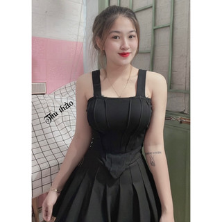 áo croptop 2 dây yếm kèm mút