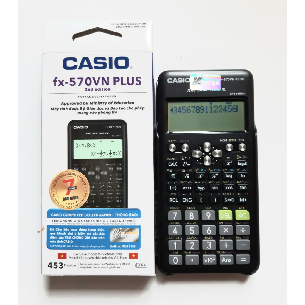 Máy tính Casio FX 570vnx Đen , Độ Chính Xác Cao , Giá Rẻ