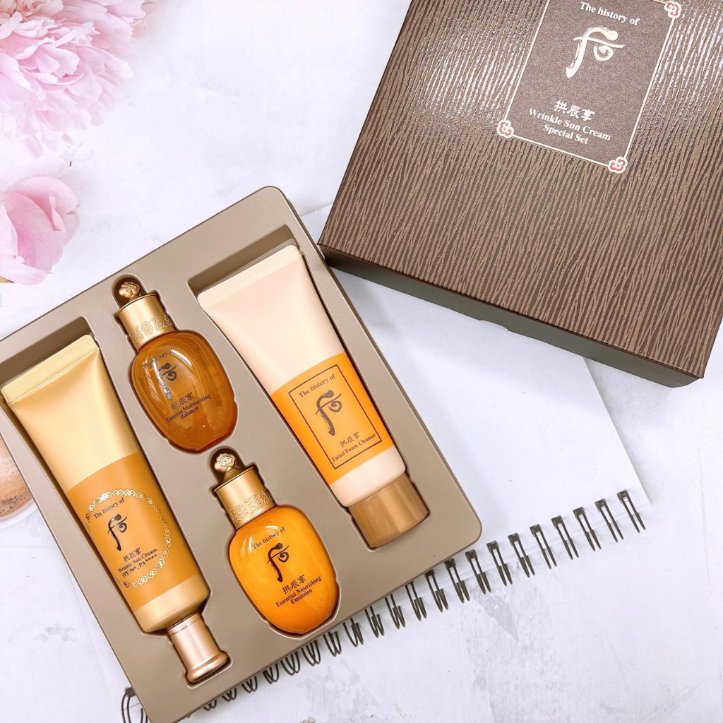 Set Kem Chống Nắng Whoo Vàng Hoàng Cung Whoo Gongjinhyang Wrinkle Sun Cream Set