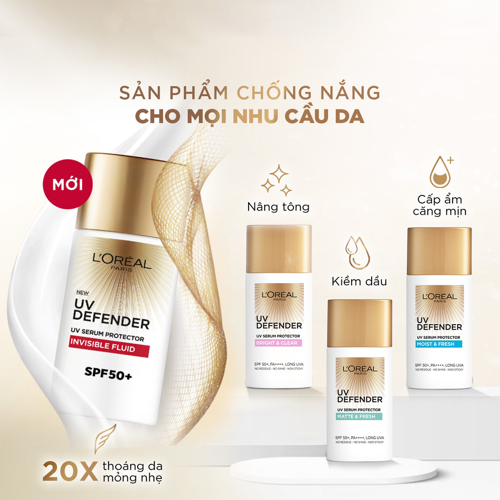 Kem Chống Nắng L’Oreal Paris UV Defender Serum 50ml SPF 50+