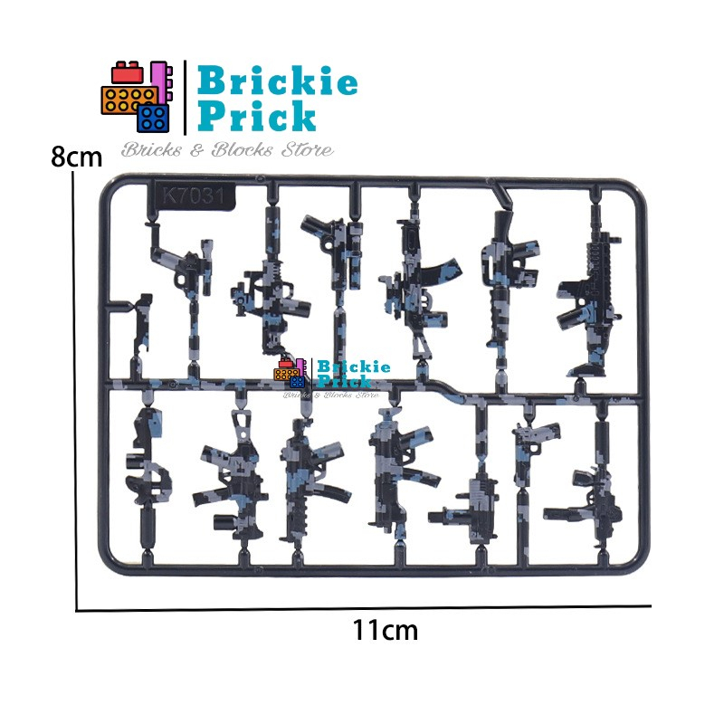 Non - Lego Army -  Phụ Kiện Súng Camo Xám - Đồ chơi lắp ráp - Brickie Prick