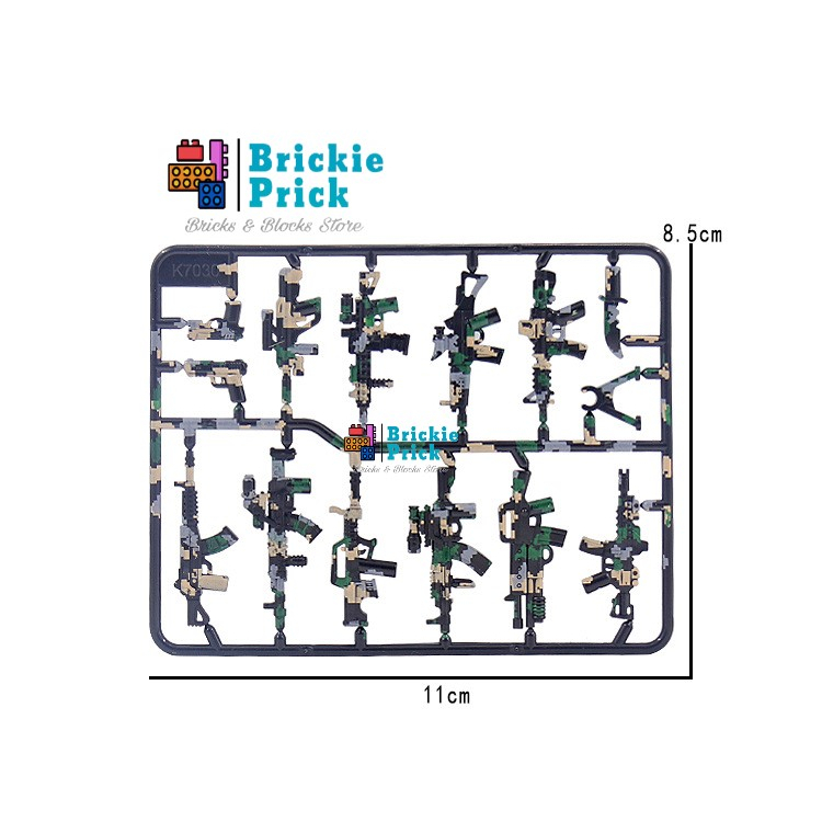 Non - Lego Army - Đồ chơi lắp ráp Phụ Kiện Súng Camo Nhiều Màu - Brickie Prick