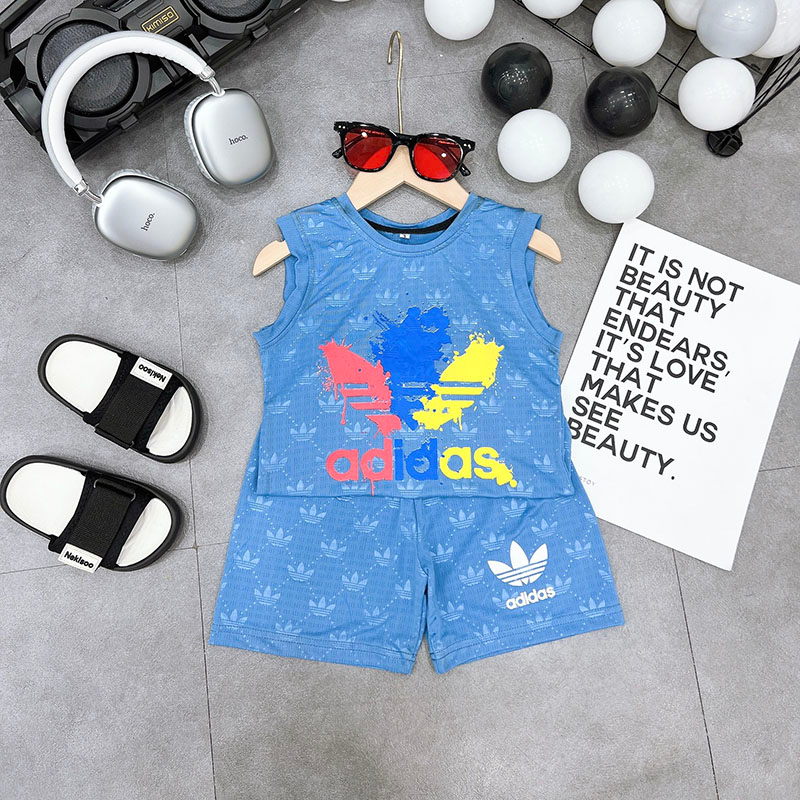 Bộ sát nách, sét cộc bé trai bé gái vải thông hơi siêu mát DAS01