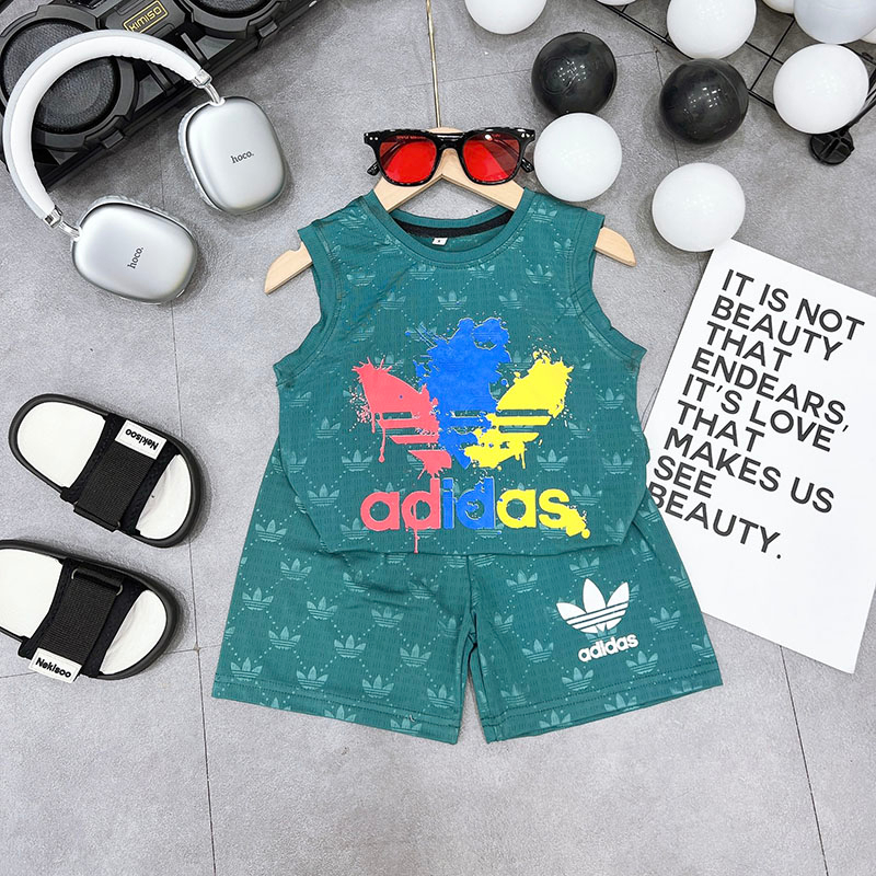 Bộ sát nách, sét cộc bé trai bé gái vải thông hơi siêu mát DAS01