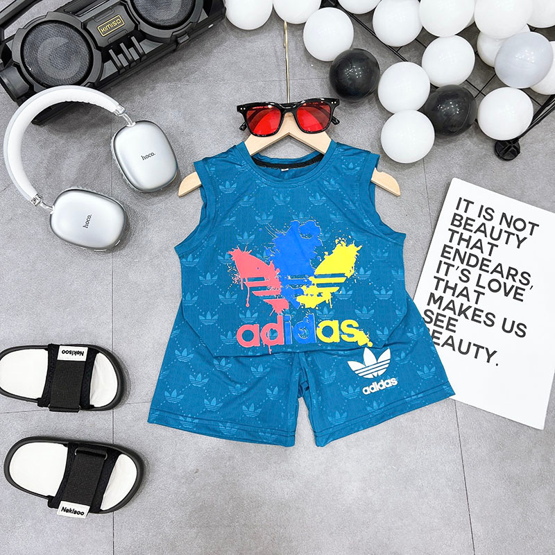 Bộ sát nách, sét cộc bé trai bé gái vải thông hơi siêu mát DAS01