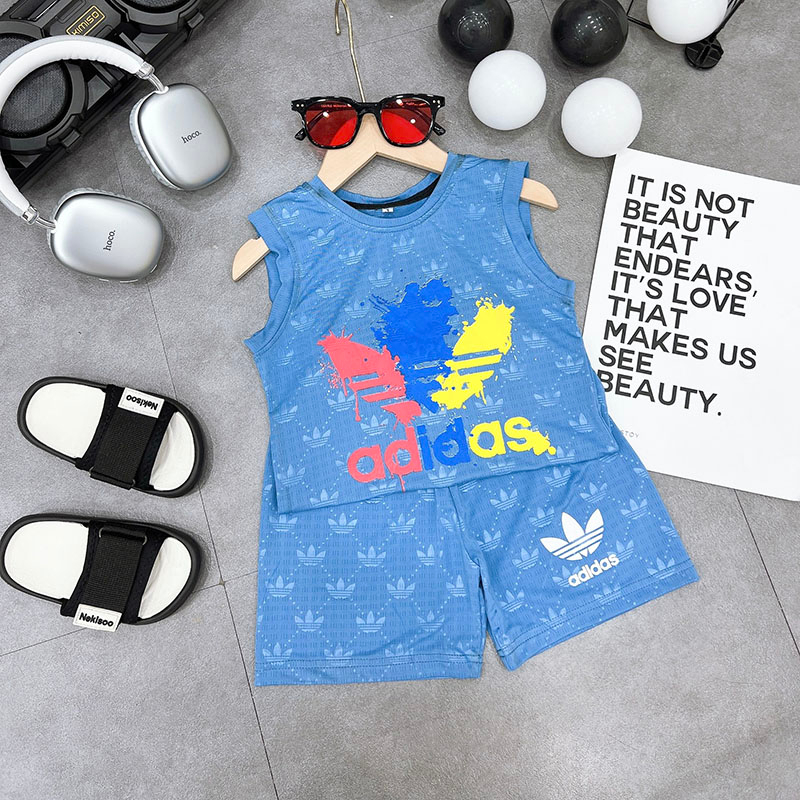 Bộ sát nách, sét cộc bé trai bé gái vải thông hơi siêu mát DAS01