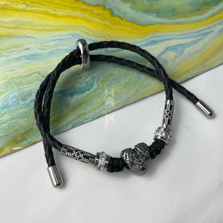 vòng tay dây rút phối với mặt tim titan Madde/2880