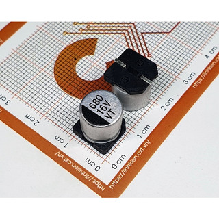 Tụ nhôm 680uf 16v 10x10.5mm