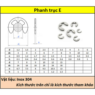 Phanh trục E inox 304 (1.2mm - 15mm)