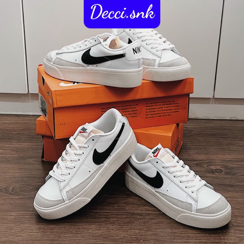 Giày sneaker Nike Blazer Low Platform “White/Black” Độn đế, bản Đế cao 2023 (DJ0292 101)- Full box